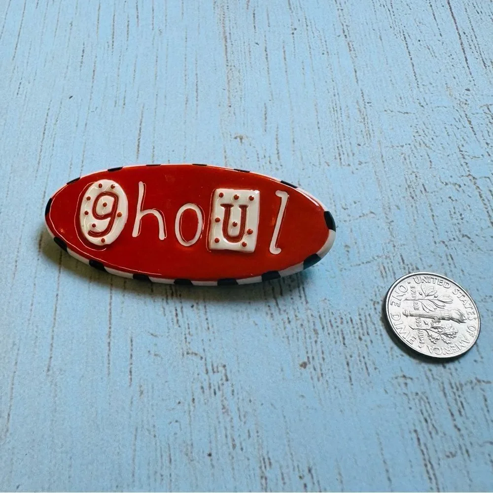 Orange Halloween Ghoul Ceramic Brooch‎